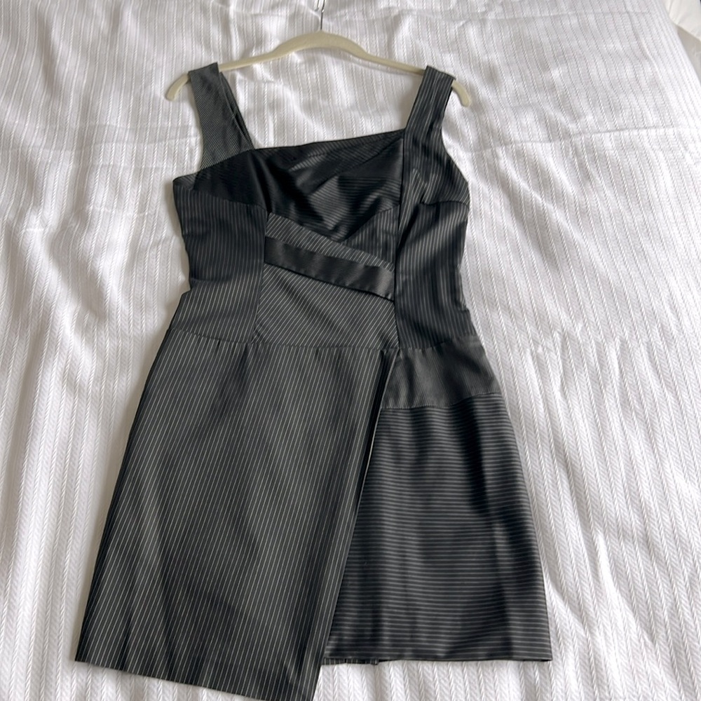 SPRING SALE! Bebe black pin stripe short dress